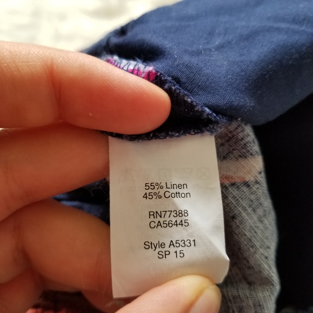 J Crew Factory Linen Blue Floral Shorts 2 - Picture 5 of 5